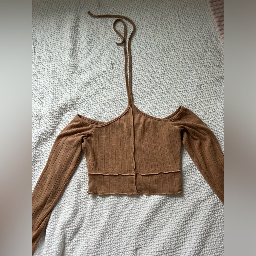 Off the shoulder halter top